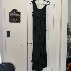 Haute Hippie Forest Green Ruffle Gown